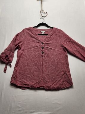 ⭐ Christopher & Banks Linen Blend ¾ Sleeve Top – Size Medium